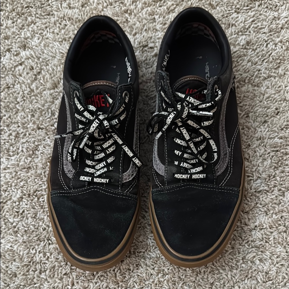 Vans Black and Brown Sneakers with Canvas Upper and Gum Sole
